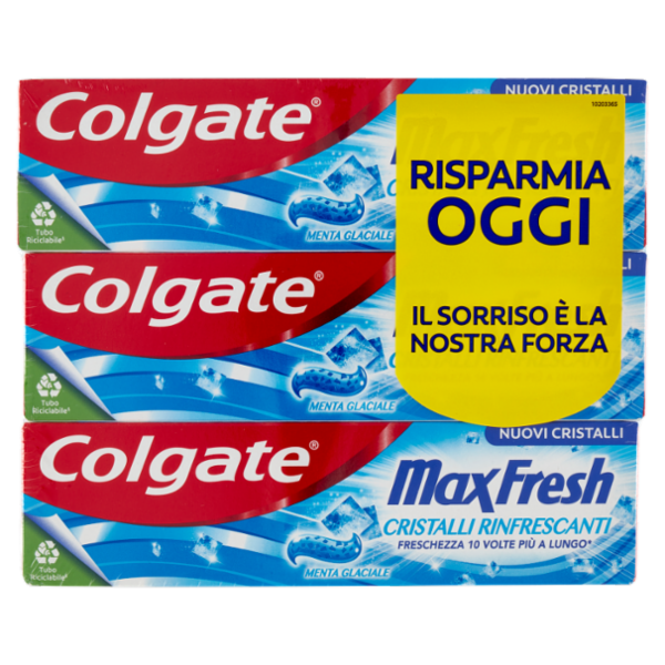 Colgate dentifricio Max Fresh Cristalli Rinfrescanti 3x75 ml
