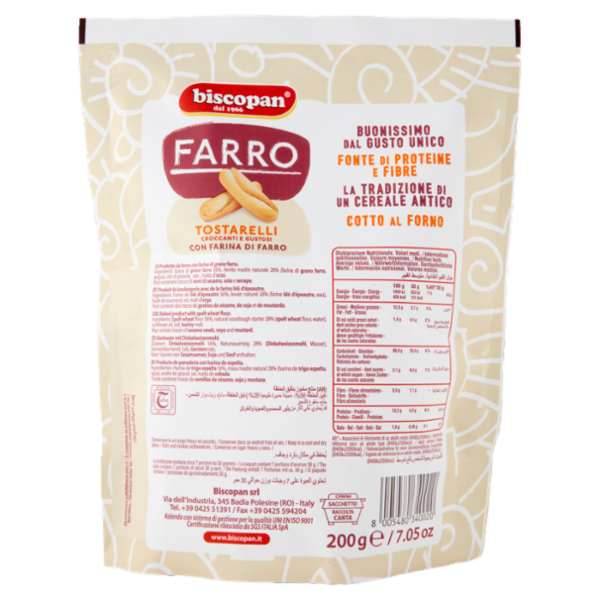 biscopan Farro Tostarelli 200 g
