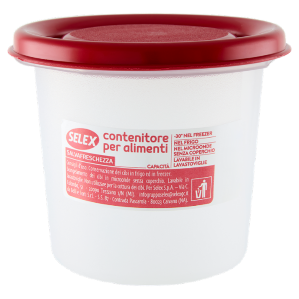 Selex Contenitore per Alimenti Freezer/Frigo Tondo 0,35 L