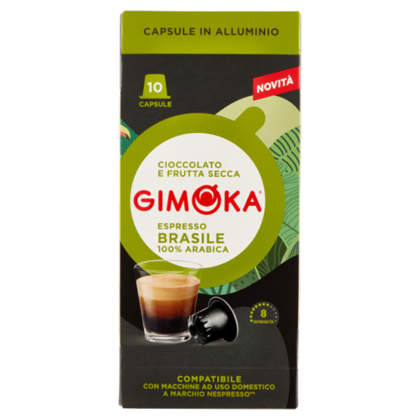 Gimoka Espresso Brasile 100% Arabica Compatibile Nespresso* 10 Capsule 55 g