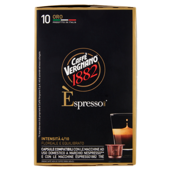 Caffè Vergnano 1882 Èspresso1882 Oro 10 Capsule Compatibili Nespresso* 50 g