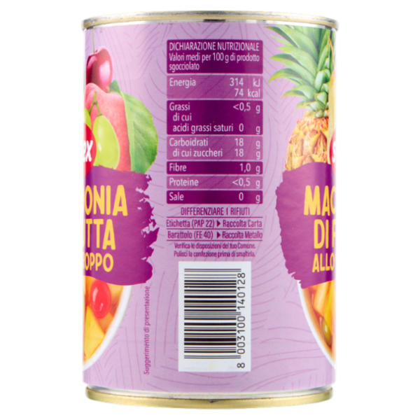 Selex Macedonia di Frutta allo Sciroppo 411 g