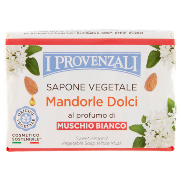 I Provenzali Sapone Vegetale Mandorle Dolci al profumo di Muschio Bianco 100 g