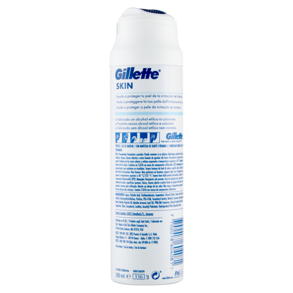 Gillette Gel da Barba da Uomo Skin Ultra Sensitive con Burro di Karité e Vitamina E, 200 ml