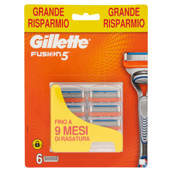 Gillette Lamette di Ricambio per Rasoio da Uomo Fusion5, 6 Ricariche