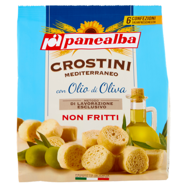 panealba Crostini Mediterraneo con Olio di Oliva 6 x 30 g