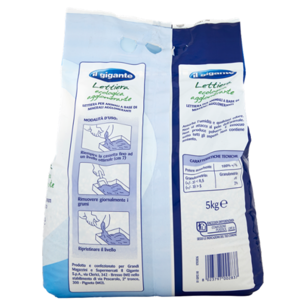 IL GIGANTE Lettiera ecologica agglomerante 5 kg