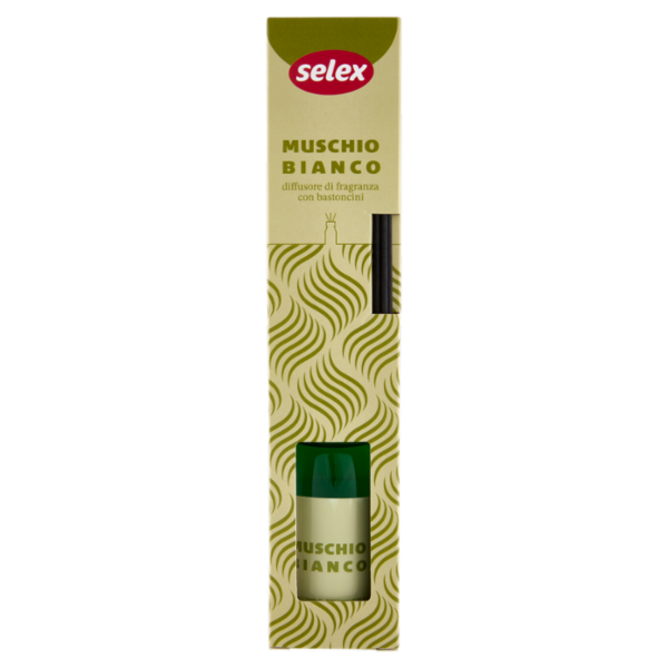 Selex Diffusore di Fragranza con Bastoncini Muschio Bianco 125 ml