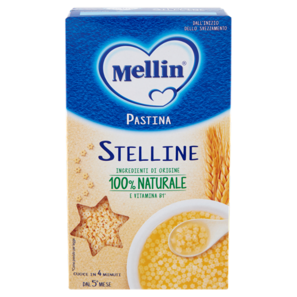 MELLIN Pastina 100% Naturale Stelline con farina Grano Tenero 320 g
