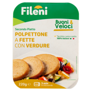 Fileni Buoni & Veloci Secondo Piatto Polpettone a Fette Con Verdure 220 g