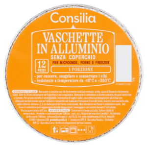 Consilia Vaschetta In Alluminio Senza Coperchio 1 Porzione 12 Pezzi