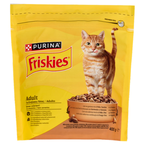 PURINA FRISKIES Adult Pollo e Tacchino e con Verdure 400g