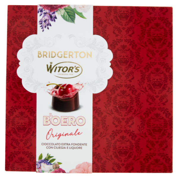 Witor's Bridgerton il Boero Originale Cioccolato Extra Fondente con Ciliegia e Liquore 200 g