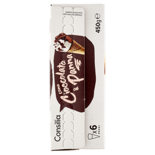 Consilia 6 Coni di Gelato Panna e Cioccolato 450 g