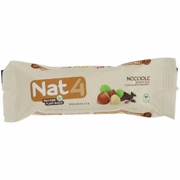 Nat4 Barretta Nocciola Ricoperta da Cioccolato Fondente 40g