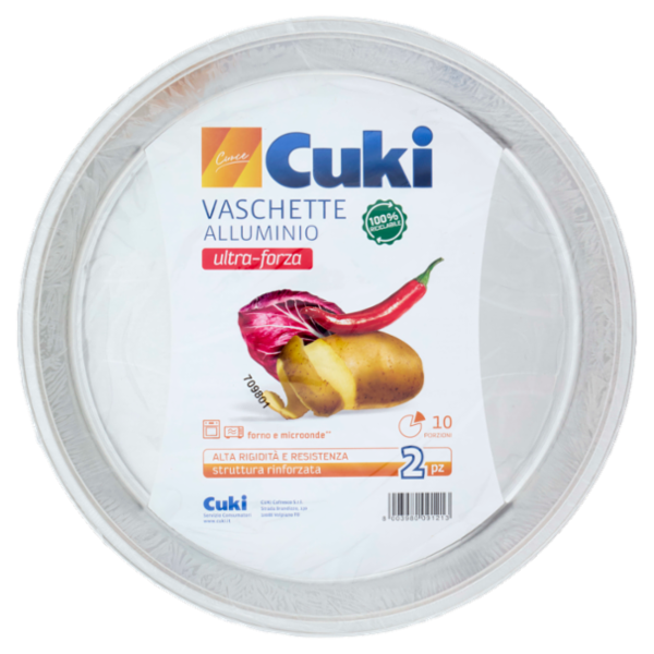 Cuki Cuoce Vaschette Alluminio ultra-forza 10 Porzioni 2 pz