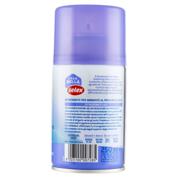 Selex Casa Bella Deodorante Ambiente per Erogatore Automatizzato Ricarica Talco 250 ml