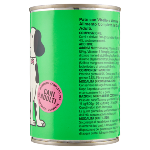 Consilia Derik Paté per Cane con Vitello e Verdure 400 g