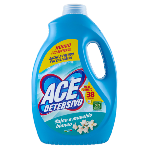 Ace Detersivo Talco e muschio bianco 38 Lavaggi 1900 ml