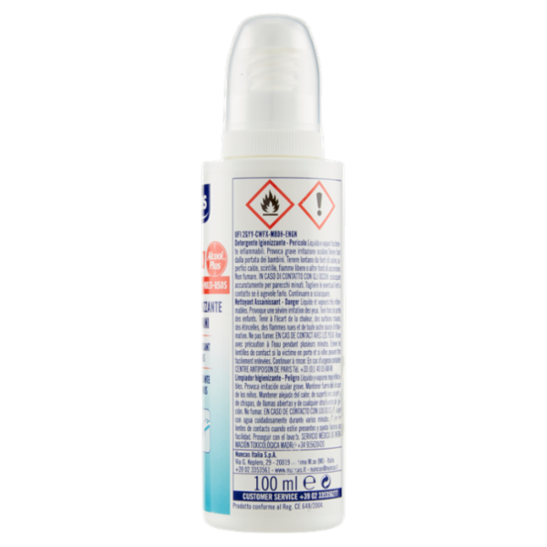 nuncas Glicetta Alcool Plus Universale Detergente Igienizzante Superfici & Mani 100 ml