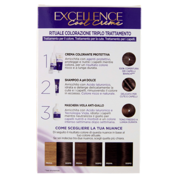 L'Oréal Paris Excellence Cool Creme Colorazione Triplo Trattamento Biondo Scuro Ultra Freddo 6.11