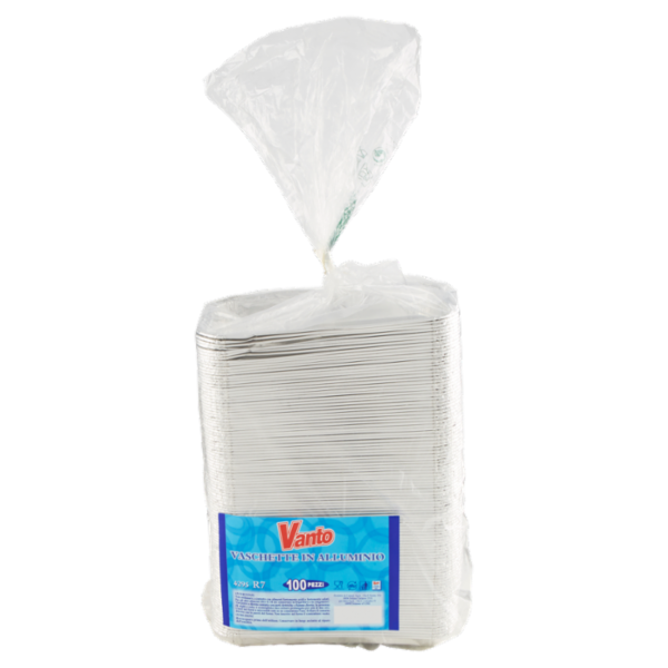 Vanto Contenitore in Alluminio 20x12x2,5 cm 100 pezzi