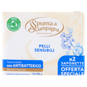 Spuma Di Sciampagna Benessere Sapone Solido Pelli Sensibili 2 x 125 g