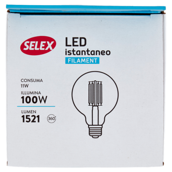 Selex Lampadina Led Filamento Sfera E27 11W