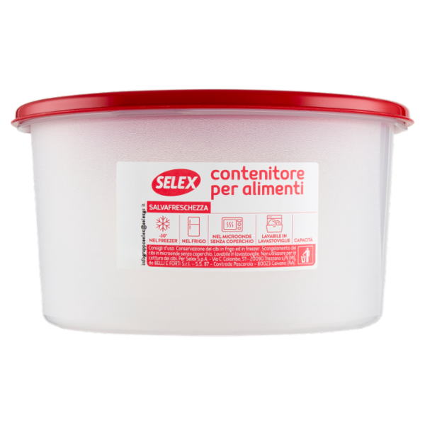 Selex Contenitore per Alimenti Freezer/Frigo Tondo 2,50 L