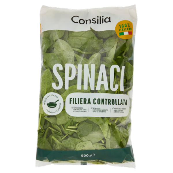 Consilia Spinaci Lavati e Pronti da Cuocere 500 g