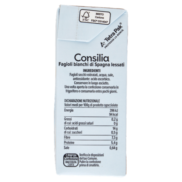 Consilia Fagioli Bianchi di Spagna Lessati 380 g