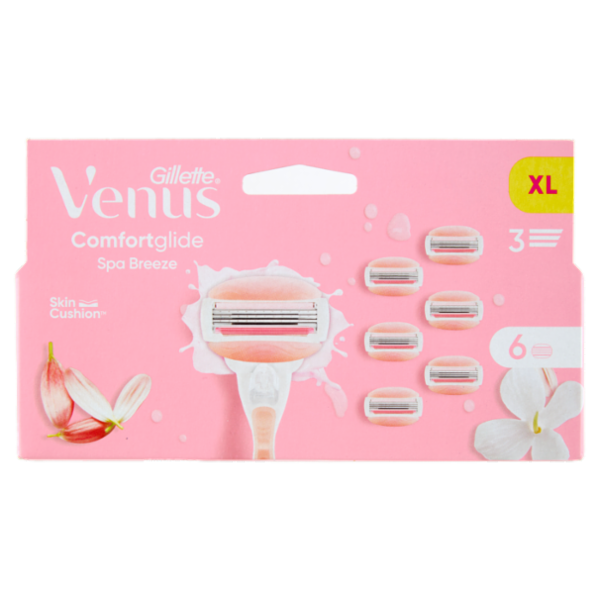 Gillette Venus Lamette Rasoi Donna Comfortglide Spa Breeze per Rasoio a 3 Lame, 6 Ricariche