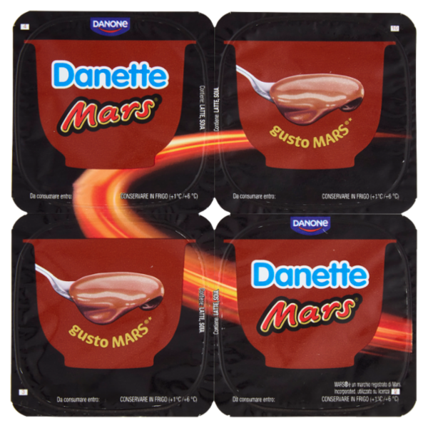 DANETTE Mars, Budino con Caramello Salato, Cioccolato e Cacao, 4x115g