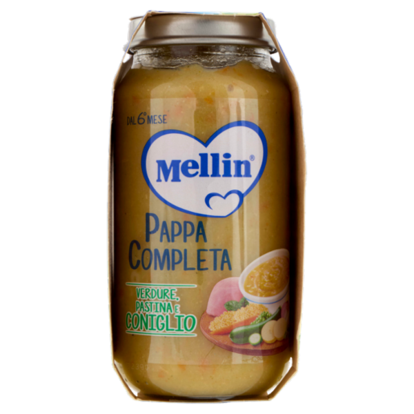 MELLIN Pappa Completa, Pastina Verdure Coniglio, dal 6° mese, 2x250g
