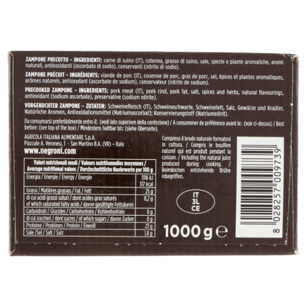 Negroni Zampone 100% Italiano 1 Kg