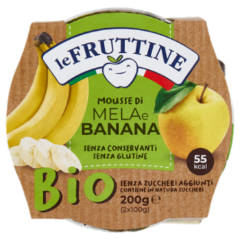 Le Fruttine Bio Mousse Di Mela e Banana 2 x 100 g