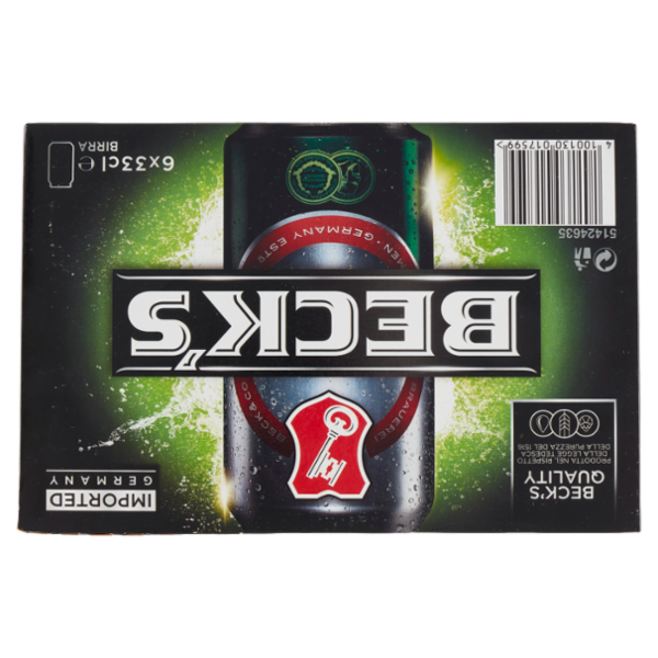 BECK'S Birra pilsner tedesca lattina 6x33cl