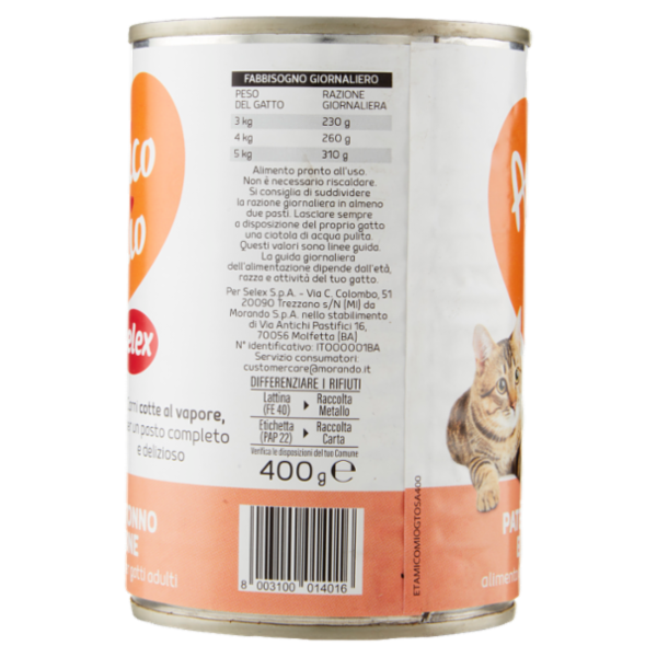 Selex Amico Mio Paté per Gatto con Tonno e Salmone 400 g