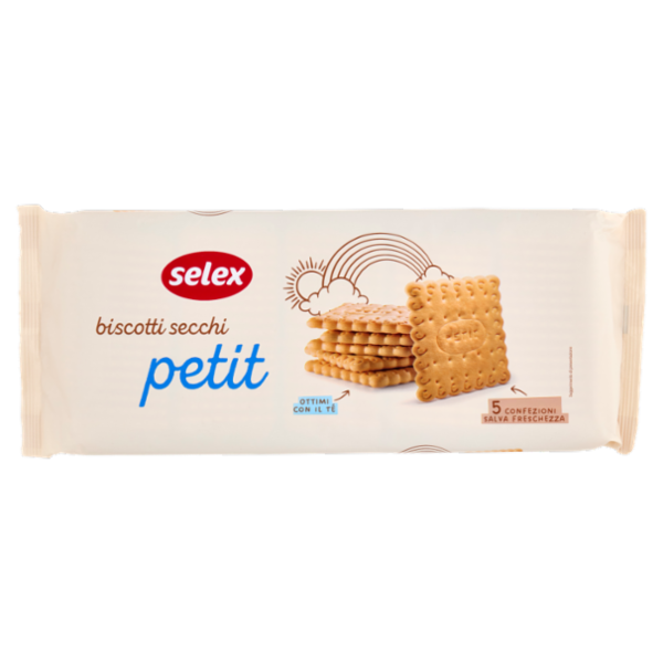 Selex Biscotti Secchi Petit in Confezioni Salva Freschezza 5x100 g