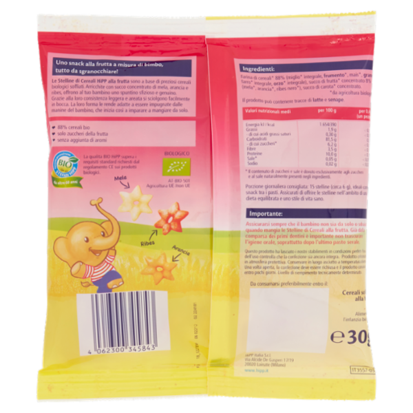 HiPP Biologico Stelline di Cereali alla frutta 30 g