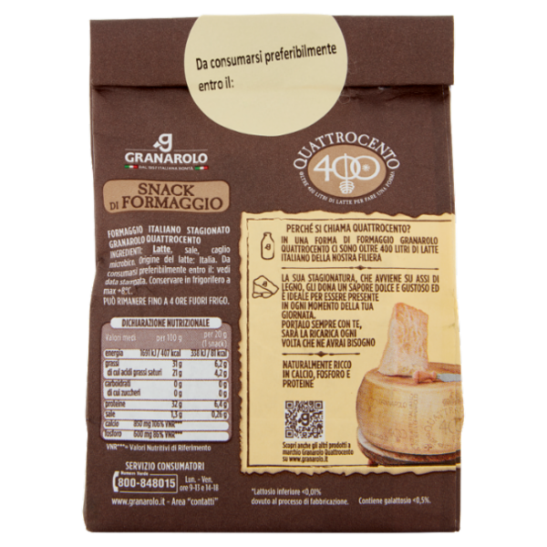 Granarolo Quattrocento Snack di Formaggio 5 x 20 g