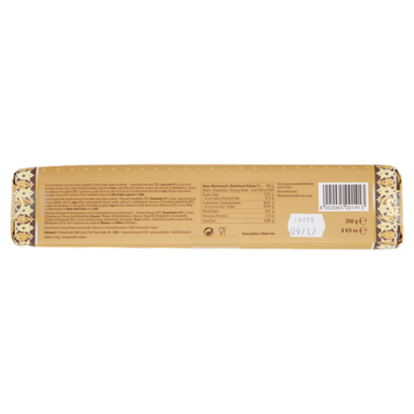 Sebaste Pregiata Selezione Torrone Tenero con nocciole ricoperto di cioccolato extrafondente 250 g