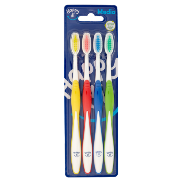 Happy dì Spazzolino Setole Medie 4 pezzi