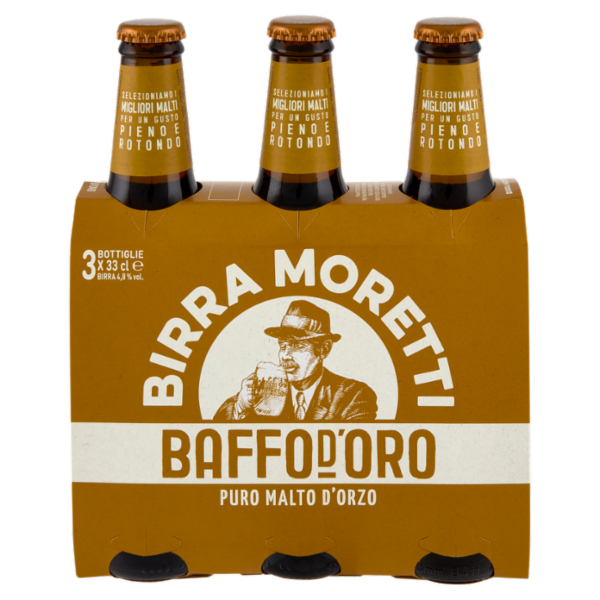 Birra Moretti Baffo d'Oro 3 x 33 cl