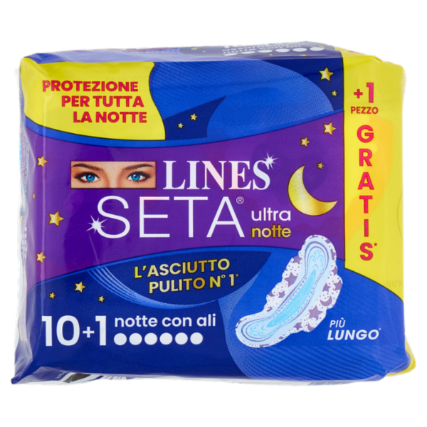 Lines Seta ultra notte con ali 10 + 1 pz