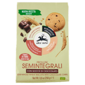 Alce Nero Frollini Semintegrali Con Gocce Di Cioccolato 250 g