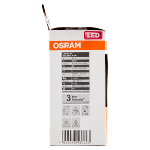Osram Led Star Classic A 60 Cool White 8.5 W E27