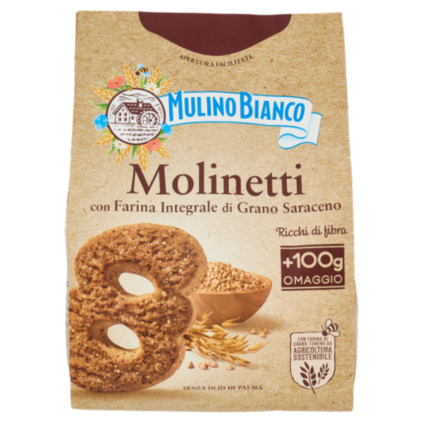 Mulino Bianco Molinetti Biscotti con Farina Integrale e Grano Saraceno Offerta 800g
