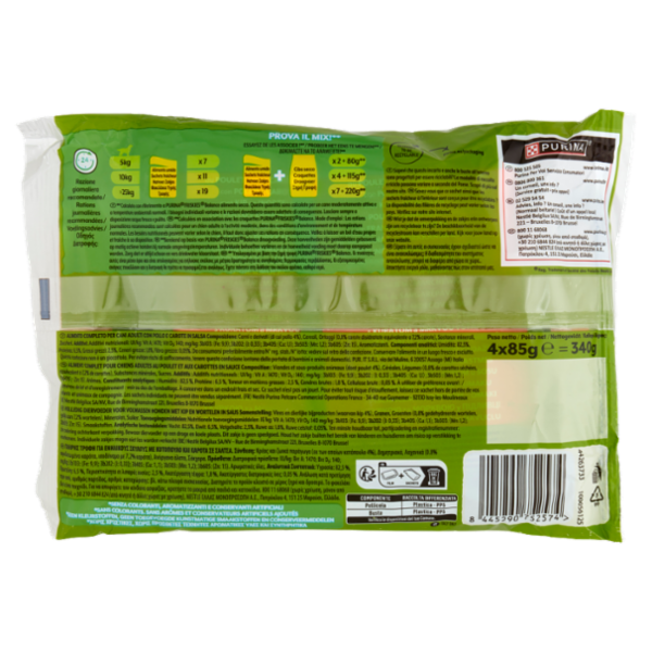 PURINA FRISKIES In Salsa Con Pollo e Carote 4 x 85 g