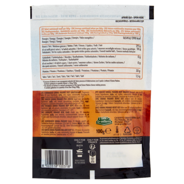 GranTerre Grana Padano Grattugiato Riserva Oltre 20 Mesi 100 g